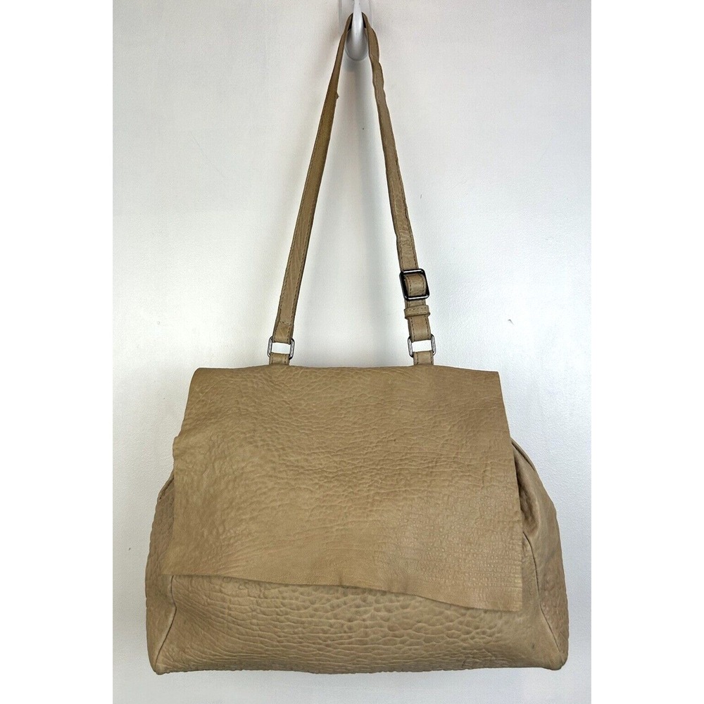 Leather Purse Shoulder Tote Buttery Soho Bags Hippie Beige Made in Italy Read